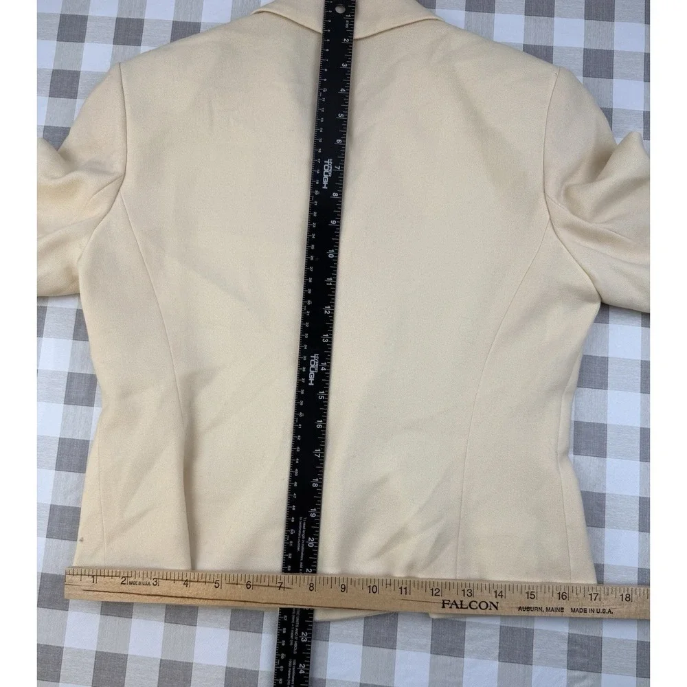 minimalist cropped blazer neutral wool cream double breasted jacket 6